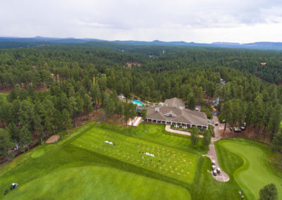 Aerial photo of the Forest Highlands country club in Flagstaff, AZ.