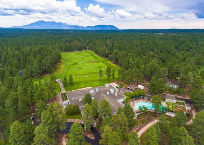 Aerial photo of the Forest Highlands country club in Flagstaff, AZ.