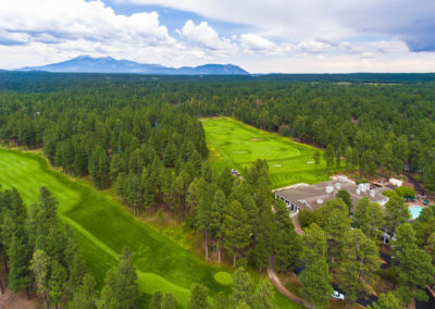 Aerial photo of the Forest Highlands country club in Flagstaff, AZ.