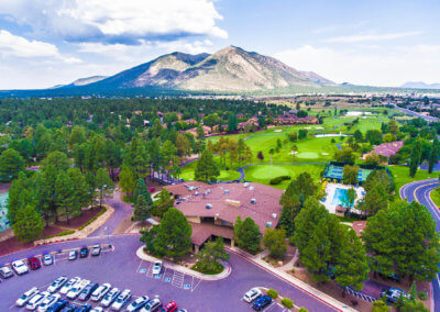 An aerial view of Continental Country Club in Flagstaff, AZ.