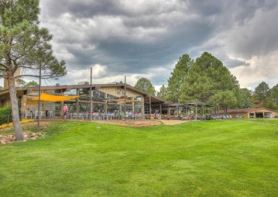 Outdoor seating at the Continental Country Club in Flagstaff, AZ.