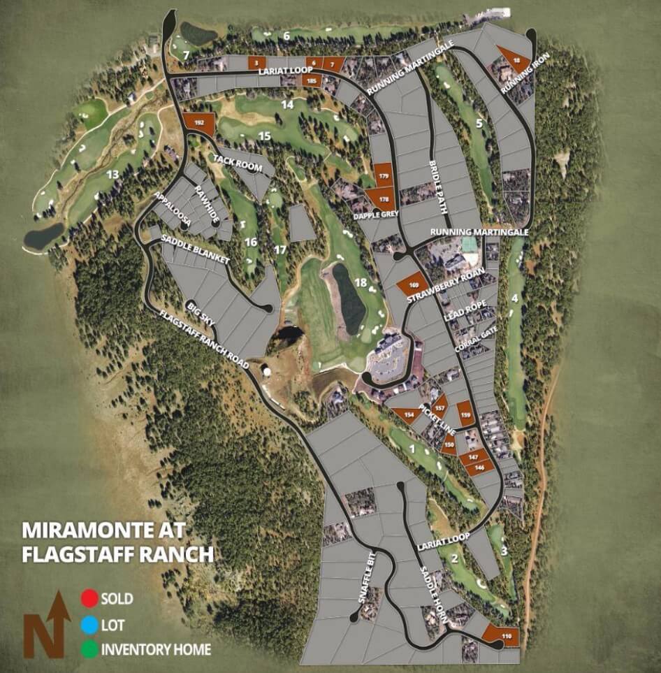 Graphic of the available lots in Flagstaff Ranch.