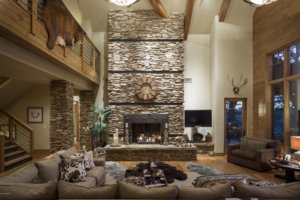 Grand fireplace in Pine Canyon's 3866 S Clubhouse Cir Flagstaff AZ